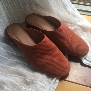 Madewell Alicia Coral Corduroy Suede Mules size 7